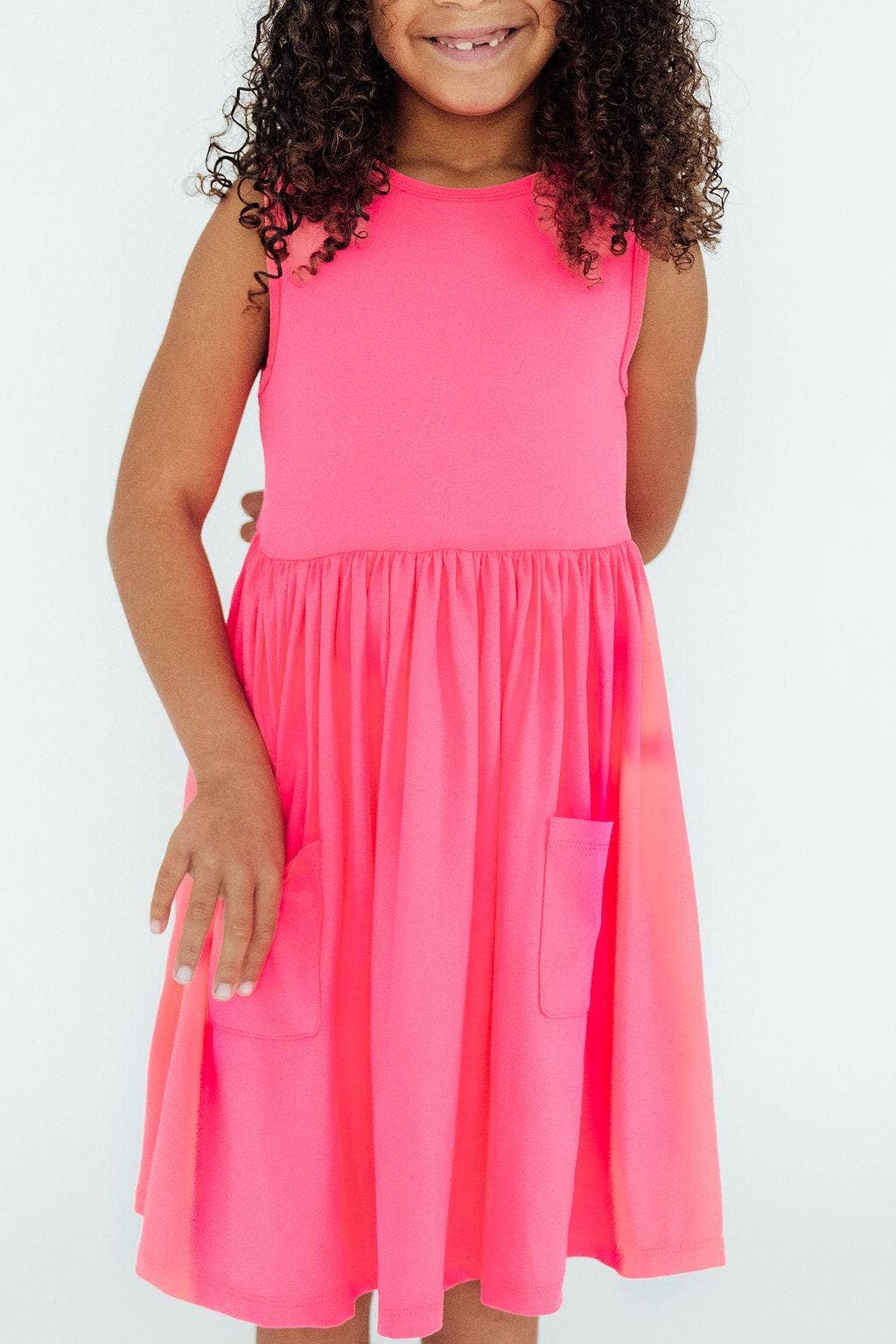 Neon Pink Tank Pocket Twirl Dress - COMING SOON!